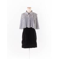 ราคา siamsquare เดรสสายเดี่ยวสีดำดีเทลแต่งเสื้อคลุมคอปกพิมพ์ลายกระดุมหน้า ป้ายแบรนด์ระบุไซส์ S Preloved (20670460737)