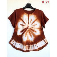 ราคา เสื้อมัดย้อมผู้หญิง เสื้อมัดย้อมคอกลมเข้ารูปชายบาน ใส่แล้วเพรียว ใส่แล้วผอม (16195212129)