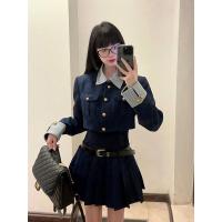 ราคา ชุดสูท Miu สไตล์ชาแนลแบบวิทยาลัยสำหรับสาวอวบเสื้อคลุมชุดสูทดูแพงชุดเดรสจับจีบสีทองสไตล์ฝรั่งเศสสำหรับฤดูใบไม้ร่วงของผู้หญิง (21174327402)