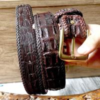 ราคา You Link Crocodile Genuine เข็มขัดหนังจระเข้แท้ สีน้ำตาล พร้อมกับโหนกสวยๆ รุ่น 2 กระดูกคู่ เป็นหนังแผ่นเดียวยาวตลอดเส้น 47 นิ้ว (10043042643)