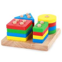 ราคา 250TOYS ของเล่นไม้ แท่นเสียบบล็อคไม้รูปทรงเรขาคณิต 4 เสา และ 5 เสา colume shape matching ของเล่นเสริมพัฒนาการ ของเล่นเด็ก ของเล่นเสริมทักษะ (11442776786)