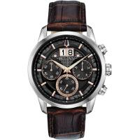 ราคา Bulova Mens Classic Sutton Big Date Chronograph Watch Classic Sutton Black Brown Leather Strap (16960982035)