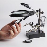 ราคา อุปกรณ์ยึดจับช่วยบัดกรีพร้อมแว่นขยาย Soldering Grip Stand with Magnifier คลิปหนีบหัวแร้งสำหรับมือที่สาม ขาตั้งพร้อมไฟ LED 5 ดวง แว่นขยาย ปลั๊ก EU (11274027896)