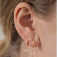 ราคา Simple Fashion Small Twist Circle Piercing Earrings Exquisite Double Row Zircon Hoop Earrings (15396617502)