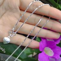 ราคา สร้อยคอเงินแท้ เยาวราช ไม่ลอก ไม่ดำ ลายกระดูกงูบิดสลับ (21277536861)
