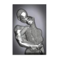 ราคา Abstract Couple Sculpture Canvas Paintings Red Heart Metal Statue Posters and Prints Wall Art for Living Room Wall Decor Cuadros (19637408716)