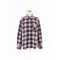 ราคา uniqlo เสื้อเชิ้ตแขนยาว พิมพ์ลายตารางสีกรม กระดุมหน้า ป้ายแบรนด์ระบุไซส์ L Preloved (20742256782)