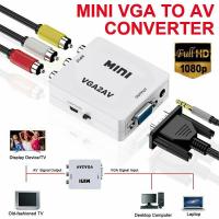 ราคา VGA to AV Mini Converter Scaler Adapter Support 1080P VGA2AV Converter PC to TV HD Computer to TV (20864154513)