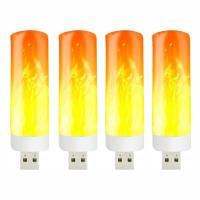 ราคา เปลวไฟจำลองแบบ1 2 4ชิ้น USB แบบพกพา5V โคมไฟหนังสือโคมไฟรูปเทียนเปลวไฟหลอดไฟ LED สำหรับปาร์ตี้ไฟกลางคืนแสงไฟกลางคืน (20354251484)