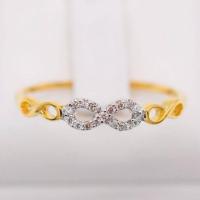ราคา Happy Jewelry แหวนเพชรแท้ แหวนอินฟินิตี้ infinity เล็กๆ น่ารักๆ ติดนิ้วเล็ก ทอง9k ME611 (15251626548)