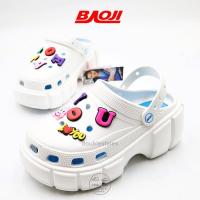 ราคา ลิขสิทธิ์แท้ Baoji Clog Jibbitz รองเท้าแตะ แบบสวม ผู้หญิง พื้นหนา BO37 113 (16017921382)