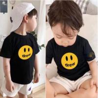 ราคา ยิ้ม เสื้อครอป drew house cotton drew smiley face tide brand childrens short sleeve T shirt 2021 summer new boys and girls foreign fashion printed T shirt (20035965090)