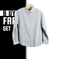 ราคา SHIRT Ralph Laurens Sophisticate Shirt Vertical Bengal Stripes Long Sleeve Shirt Gray Size S 3XL Ready Stock (20550567260)