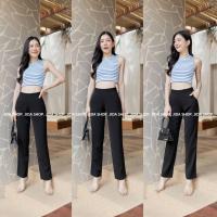 ราคา M3 กางเกงผ้าฮานาโกะ ขากระบอกเล็ก ซิปข้าง สินค้างานป้าย ไซส์S 3XL (20569445480)