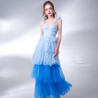 ราคา CALLING COSTUME สวยสดใสในทุกครั้งที่ใส่ กับ Maxi dress สีบลู แต่งระบายเป็นเลเยอร์ชั้นๆไล่เฉดสี Dress เดรสฟ้า CL613 (21260931017)