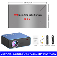 ราคา Nanotech ใหม่ล่าสุด T4 แบบพกพา HD โฮมเธียเตอร์โปรเจคเตอร์วิดีโอสนับสนุน Youtube เกม Proyector Beamer (10642818760)