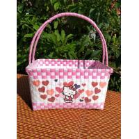 ราคา กระเป๋าตะกร้าสานพลาสติกลายคิตตี้ขนาด 8 12 6 5 นิ้ว (8152185223)