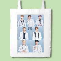ราคา กระเป๋าผ้าแคนวาส กระเป๋าผ้าลายBTS บังทัน V 2 กระเป๋าสะพายข้างลายน่ารักสไตล์เกาหลี ถุงผ้า (15117690752)