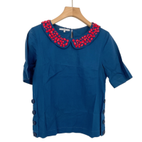 ราคา Jaspal เสื้อแขนสั้น สีน้ำเงิน คอกลมหินแดงUsed Like New Preloved (20633752337)