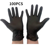 ราคา 100 Pcspack Black Gloves Disposable Latex Free Powder Free Glove Size Small Medium Large X Large Nitrile Vinyl Hand S M XL (12724382734)