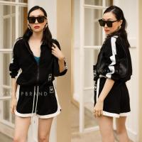 ราคา เซตวอร์ม 2 ชิ้น เสื้อ แจ็คเก็ต กางเกงขา สั้น VSHOP (16428269946)