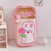 ราคา OKADY เคสปากกาสำหรับเด็กลายกระต่ายน่ารักกล่องดินสอการ์ตูนญี่ปุ่นโปร่งใส PVC กล่องปากกาห้าชั้น (18831707251)