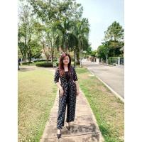 ราคา ซิปหน้า จั๊มสูทสาวอวบ จั้มสูทขายาวสาวอวบ จั้มสูทคนอ้วน ชุดเย็บติดกัน เอวไม่สม๊อค (16195205076)