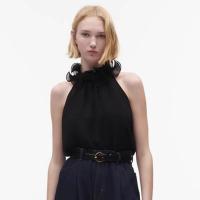 ราคา ZARA เสื้อแขนกุดสีดำสำหรับผู้หญิง2298067 800แบบที่แขวนเคลือบบางสำหรับฤดูร้อน (19598922969)