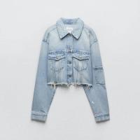 ราคา ZARA เสื้อโค้ทคอปกที่วางโทรศัพท์มือถือและแฟชั่นสำหรับผู้หญิงสำหรับฤดูร้อนใหม่เสื้อเสื้อยีนส์สั้น8197057 400 (20435772308)