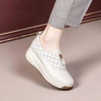 ราคา รองเท้าหนังวัวแท้แบบมีซิปด้านหน้าของผู้หญิงรองเท้ากีฬาแบบลำลองเสื้อนอกหนังวัวแท้แบบใหม่ (19712078423)