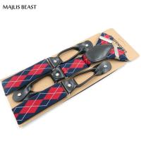 ราคา Suspendersสำหรับผู้ชายหนังตัด6คลิปปุ่มยืดหยุ่นTuxedo YกลับMensสายเอี๊ยมแฟชั่นกางเกงวงเล็บสีดำ (4923124040)