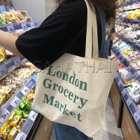 ราคา SH Thai กระเป๋า ผ้าแคนวาสแฟชั่นสไตล์ เกาหลี สกรีน อักษร canvas bag (14157304623)