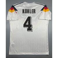 ราคา เสื้อบอล ย้อนยุค ทีมชาติ เยอรมัน 1990 เหย้า Retro Germany Home พร้อมเบอร์ชื่อ 4 KOHLER แชมป์บอลโลก World Cup Champions เรโทร คลาสสิค (20463440761)