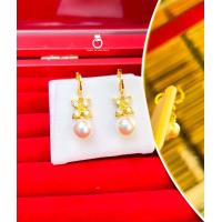 ราคา ต่างหู 0411 ต่างหูทองไมครอน รุ่นเพชรครึ่ง ต่างหูทองไมครอน ต่างหูเศษทองแท้ ต่างหูทองสวย (19591495803)