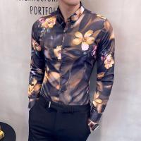 ราคา ฤดูใบไม้ร่วงใหม่ดอกไม้เสื้อผู้ชายเกาหลีสลิมฟิตแฟชั่นเยาวชนอังกฤษธุรกิจเหล็กฟรีริ้วรอยทนแขนยาวแฟชั่นเสื้อแฟชั่น (16914039460)