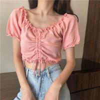 ราคา ส่งเร็วพิเศษ เสื้อครอป CFJ เสื้อครอปสม็อคทั้งตัว เสื้อทรงตุ๊กตาน่ารัก เสื้อสีพื้น มี 6 สี เสื้อครอปสีพาสเทล ครอปสไตล์เกาหลี (11999863288)