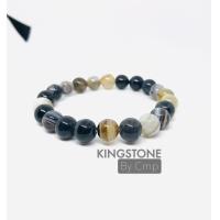 ราคา Agate กำไลหิน อาเกต สีน้ำตาลดำ กำไลนำโชค พลังแห่งความเชื่อมั่น ขนาด 8 10 12 14 mm เกรดพรีเมี่ยม (21087633894)