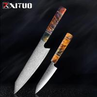 ราคา Jsin XITUO Damascus ชุดเครื่องครัวเชฟนาคิริมีดโกนเชฟเหล็กกล้าญี่ปุ่นพื้น67th ใบมีดคมมีดทำครัวสีไม้ (20747423501)