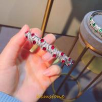 ราคา Kemstone ชุบเงินไมโครชุดเพชรเลียนแบบมุกทับทิมมรกตสร้อยข้อมือเสน่ห์สร้อยข้อมือสำหรับผู้หญิงของขวัญเครื่องประดับ (16209241984)