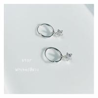 ราคา iam silver925ต่างหูห่วงเงินแท้ห้อยตุ้งติ้งเพชรCzรูปหัวใจ ดาว สี่เหลี่ยม (17698285457)