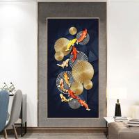 ราคา Koi Fish Feng Shui ปลาคาร์พ Lotus Pond บทคัดย่อภาพวาดผ้าใบโปสเตอร์และพิมพ์ภาพผนังสำหรับห้องนั่งเล่น Home Decor Cuadros ใหม่ (20218071697)