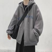 ราคา เสื้อกันหนาวคนอ้วน เสื้อกันหนาวไซส์ใหญ่ เสื้อแขนยาวบอดี้โกลฟ ขนแกะหนาสไตล์อเมริกันมีฮู้ดซิปคาร์ดิแกนเสื้อกันหนาวผู้ชายฤดูใบไม้ร่ว (19898711134)