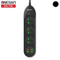 ราคา ปลั๊กไฟ ONESAM รุ่น OS T16 เต้ารับ 3 ช่อง USB 4 พอร์ต มีสวิตซ์เปิด ปิด ยาว 2 เมตร (5989446316)