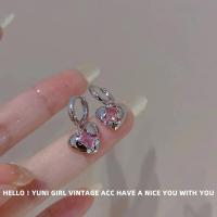 ราคา ต่างหูสร้อยคอรูปหัวใจเพทายสีชมพูสวยหวานเกินไปสำหรับผู้หญิงไข่มุกสวยหรูเครื่องประดับโชคเกอร์รูปดอกทิวลิปเชอร์รี่กามเทพ (17668746475)