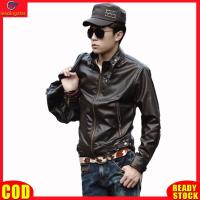 ราคา LeadingStar RC Authentic Motorcycle Jacket For Men Slim Fit Stand Collar PU Leather Jacket Long Sleeves Windproof Outwear Coat (19891070114)