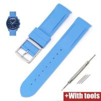 ราคา สายนาฬิกา Omega X Swatch Joint MoonSwatch Constellation Watch Band 20 มม Curved End Silicone Rubber Wrist Bracelet for Men Women (19638330532)