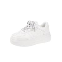 ราคา ZAWA Slope heel Womens Casual Sports skateboard Shoes Stylish LADIES thick BOTTOM White Shoes (20306714860)