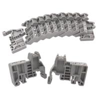 ราคา E Uk Din Rail Terminal Blocks End Stopper Bracket GreyTerminal Block Connector Pack Of 100 (17893207338)
