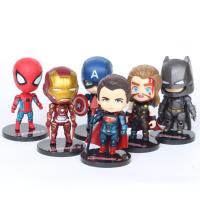 ราคา American Captain Ironman Superman Avenger mini Action figure toy 6pcsset (15257679819)