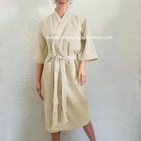 ราคา เสื้อคลุมอาบน้ำ ชุดคลุมอาบน้ำ เสื้อคลุมรังผึ้ง ผ้ารังผึ้ง วาฟเฟิล ทำจากผ้าฝ้าย Cotton 100 เสื้อคลุม ชุดคลุมโรงแรม (17901002047)